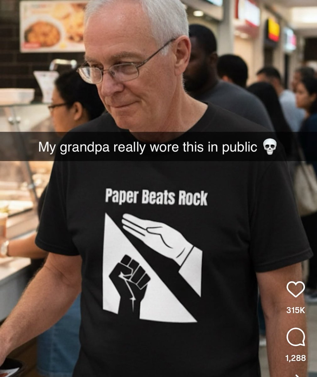paper beats rock shirt