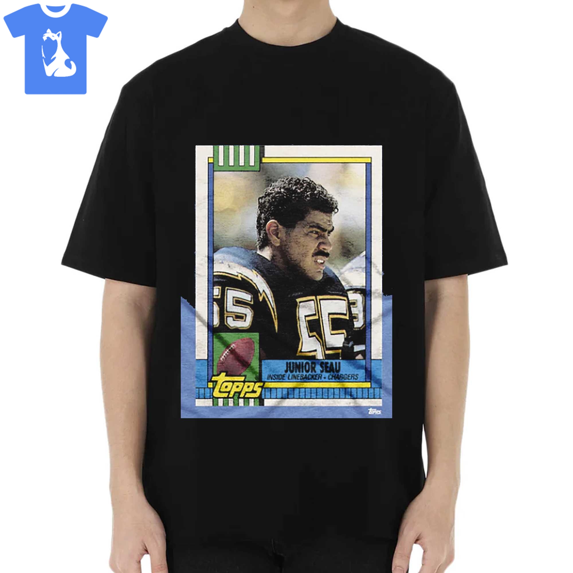 1990 Topps Football Junior Seau Chargers T-shirt Hoodie Sweatshirt