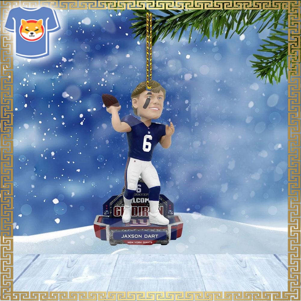 Jaxson Dart New York Giants 2025 Rookie Series Ornament Jaxson Dart New York Giants 2025 Rookie Series Ornament