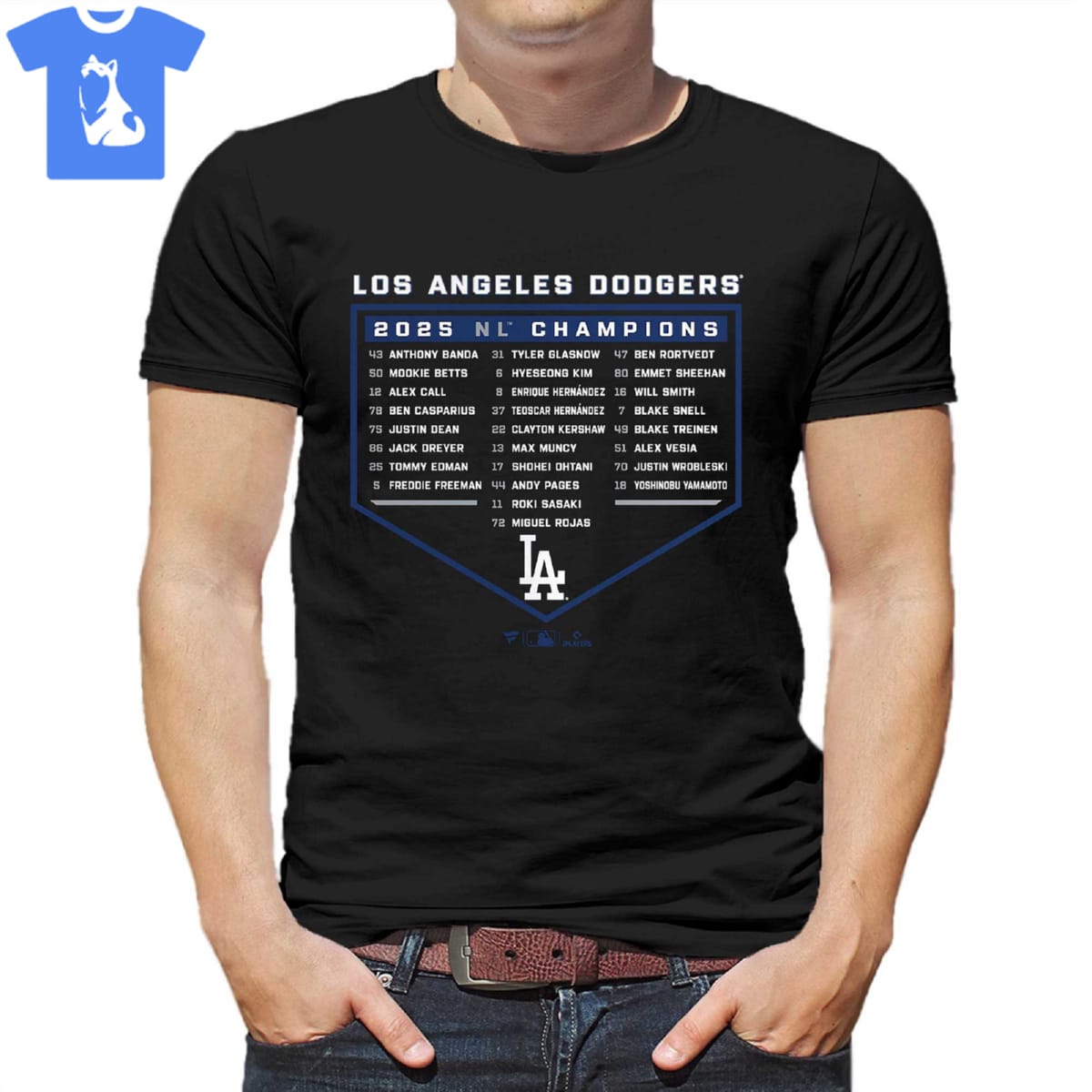 Los Angeles Dodgers 2025 National League Champions Bloop Single Roster T-shirt Sweatshirt Hoodie Los Angeles Dodgers 2025 National League Champions Bloop Single Roster T-shirt Sweatshirt Hoodie