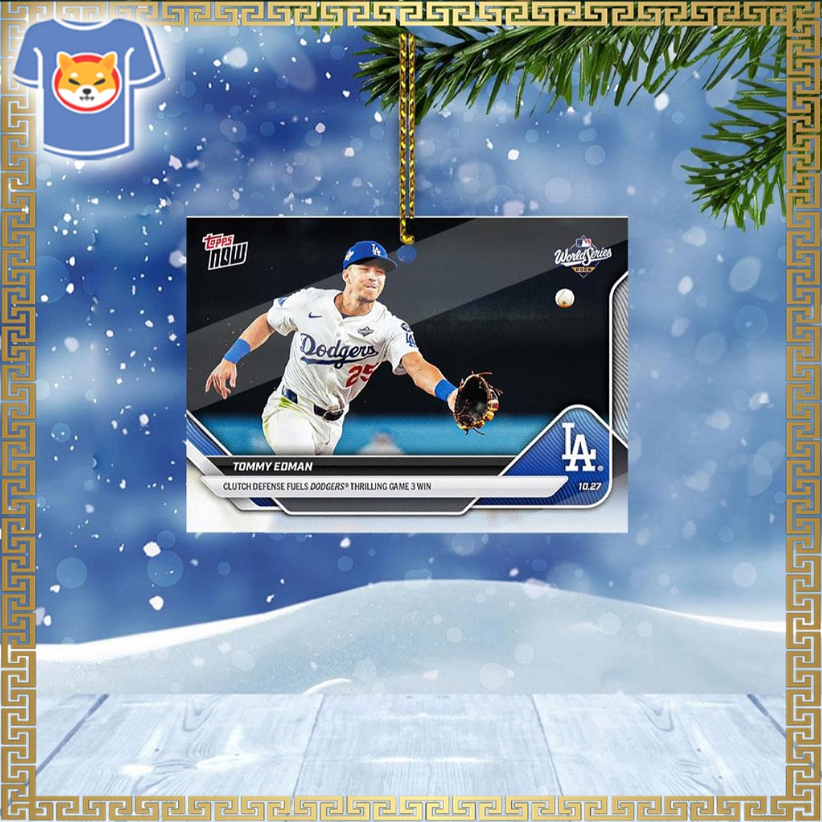 Tommy Edman 2025 Mlb Card Ornament Tommy Edman 2025 Mlb Card Ornament