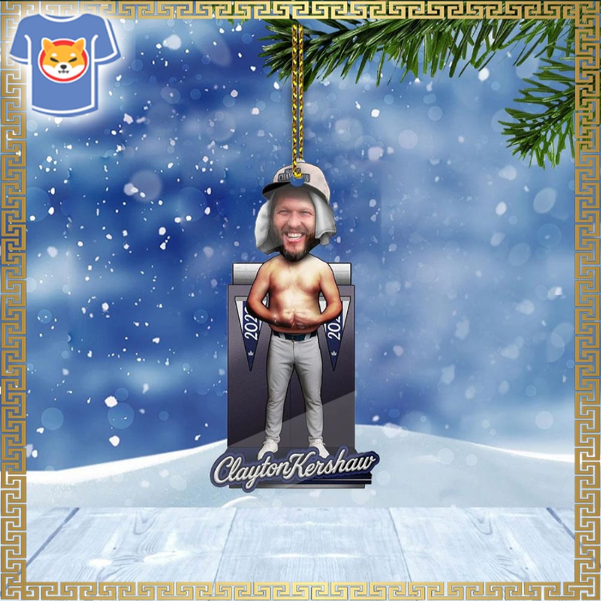 Clayton Kershaw Shirtless Locker Room Bobblehead Ornament Clayton Kershaw Shirtless Locker Room Bobblehead Ornament