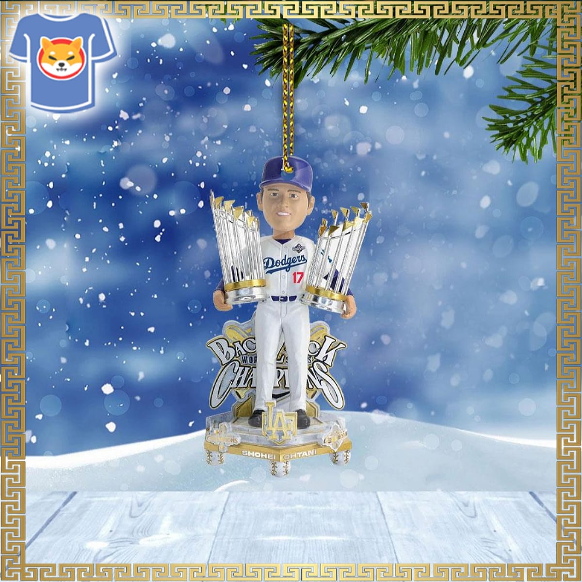 Shohei Ohtani Los Angeles Dodgers 2025 World Series Champions Celebration Bobblehead Ornament Shohei Ohtani Los Angeles Dodgers 2025 World Series Champions Celebration Bobblehead Ornament